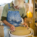David and Margaret Frith at work at Brookhouse Pottery 2017